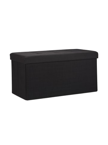 relaxdays Faltbare Sitzbank in Schwarz - (B)76 x (H)38 x (T)38 cm