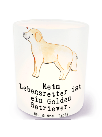 Mr. & Mrs. Panda Glas Windlicht Golden Retriever Lebensretter mi... in Transparent