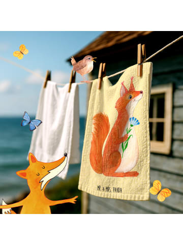 Mr. & Mrs. Panda Handtuch Eichhörnchen Blume ohne Spruch in Gelb Pastell