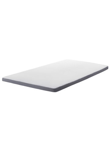 Beliani Topper SLUMBER in Grau/Weiß - (W) 90 x (H) 6 x (L) 200 cm