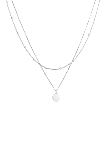 Elli Halskette 925 Sterling Silber Kugel, Plättchen in Silber