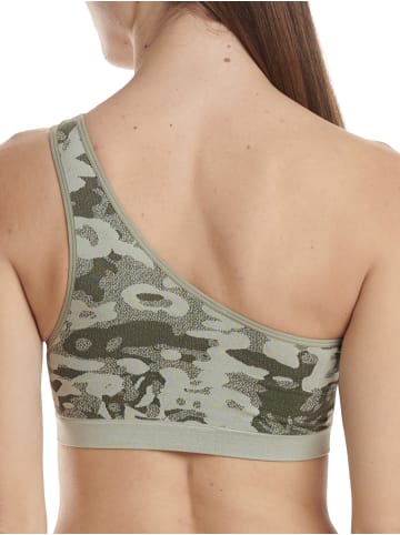 adidas Bustier ASYMETRIC BRALETTE in olive print