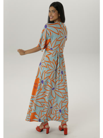 Aniston SELECTED Maxikleid in hellbau-orange-lila