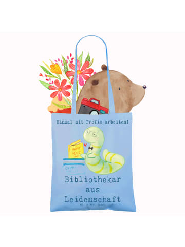 Mr. & Mrs. Panda Shopping Tasche Bibliothekar Leidenschaft mit S... in Sky Blue
