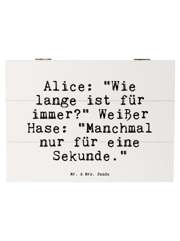 Mr. & Mrs. Panda Kiste AliZeichen: "Wie lange ist... mit Spruch in Weiß