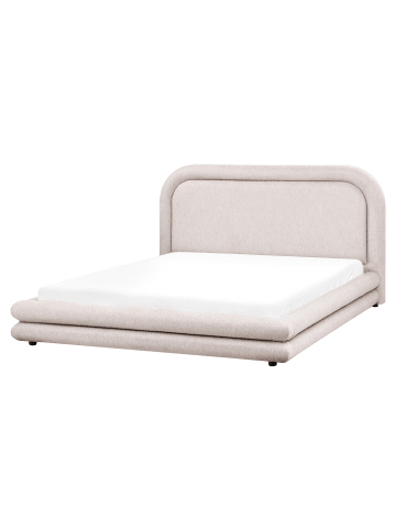 Beliani Doppelbett LAVARDENS in Beige/Schwarz - (W) 181 x (H) 107 x (L) 222 cm