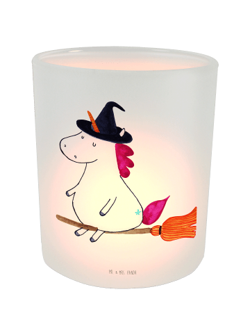 Mr. & Mrs. Panda Windlicht aus Glas Einhorn Hexe ohne Spruch in Transparent