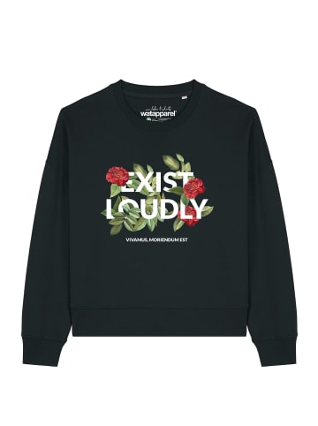 wat? Apparel Sweatshirt Exist Loudly in Schwarz