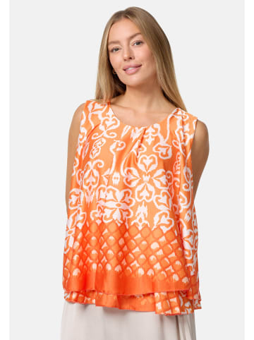 PM SELECTED Satin Overlay Top in Orange