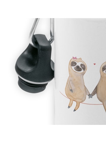 Mr. & Mrs. Panda Trinkflasche Faultier Pärchen ohne Spruch in Weiß