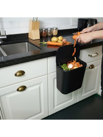 relaxdays Küchenmülleimer in Schwarz - 9 Liter