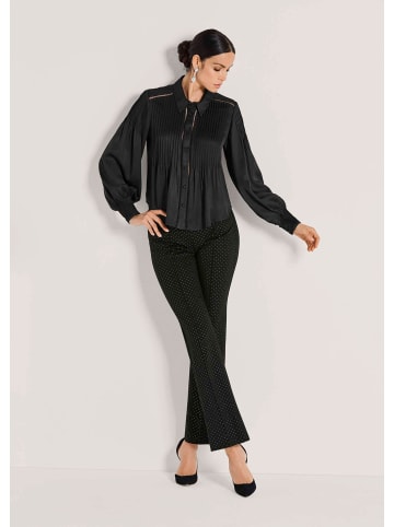 MADELEINE Elegante Viskosebluse mit Knopfleiste in schwarz