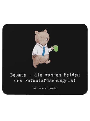 Mr. & Mrs. Panda Mouse Pad Beamtin Heldin mit Spruch in Schwarz