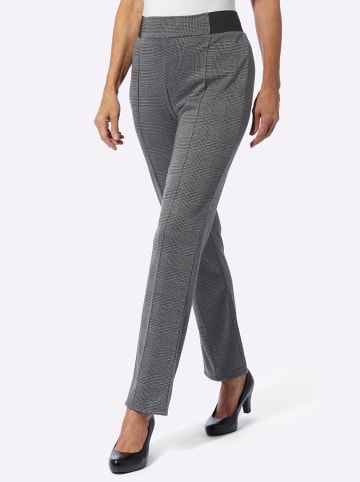 Sieh an! Jersey-Hose in schwarz-steingrau Glencheck