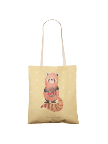 Mr. & Mrs. Panda Tote Bag Roter Panda ohne Spruch in Gelb Pastell