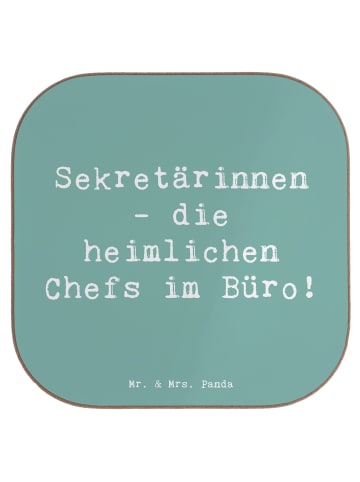 Mr. & Mrs. Panda Bierdeckel Spruch Sekretärin Chefin mit Spruch in Meeresbrise