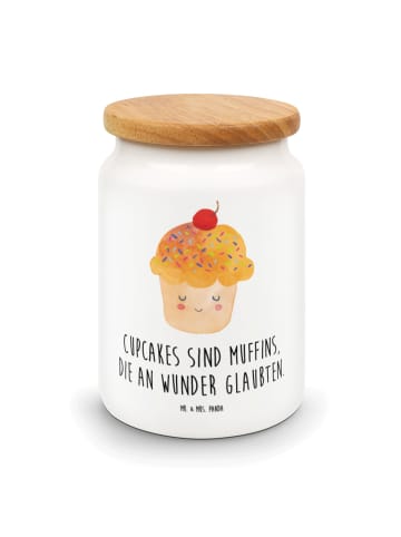 Mr. & Mrs. Panda Frischhaltedose Cupcake mit Spruch in Weiß