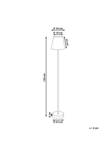 Beliani Stehleuchte HANGER in Braun - (W) 24 x (H) 150 x (L) 24 cm