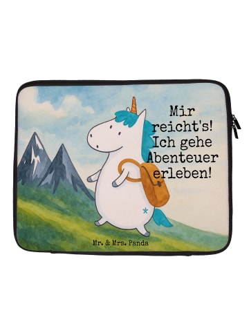 Mr. & Mrs. Panda Laptop Tasche Einhorn Bergsteiger Design mit Sp... in Weiß