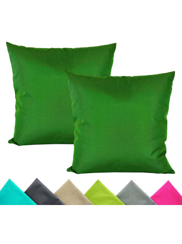 JACK 2er Set Outdoor Kissenhülle 40x40cm Uni in Blattgrün