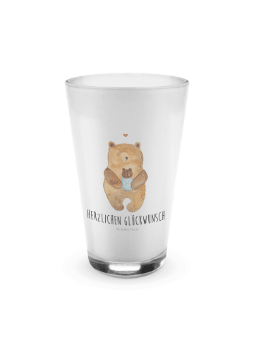 Mr. & Mrs. Panda Longdrinkglas Bär Baby mit Spruch in Transparent