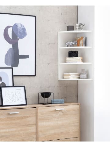 FineBuy Wandregal in Weiß / Spanplatte / 30x30x60