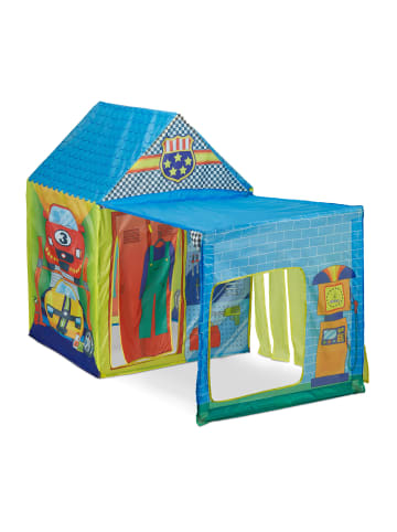 relaxdays Spielzelt "Autowerkstatt" in Bunt - (B)146 x (H)109 x (T)75 cm
