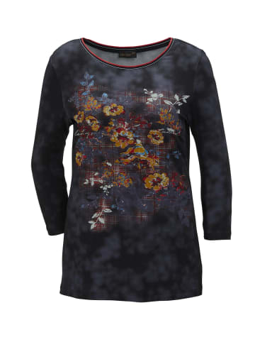 GOLDNER Atmungsaktives Druckshirt in marine / gemustert