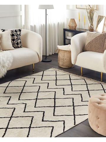 Beliani Kurzflor ELDES in Beige/Schwarz - (W) 160 x (H) 1.3 x (L) 230 cm