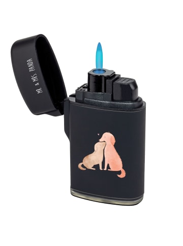 Mr. & Mrs. Panda Feuerzeug Hunde Liebe ohne Spruch in Schwarz