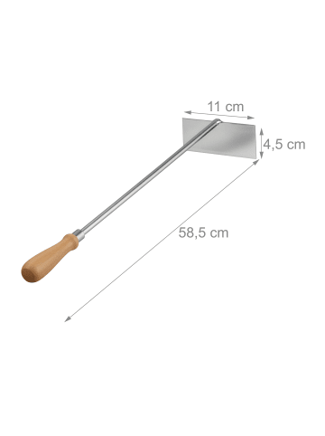 relaxdays Aschekratzer in Silber/ Natur - 58,5 cm