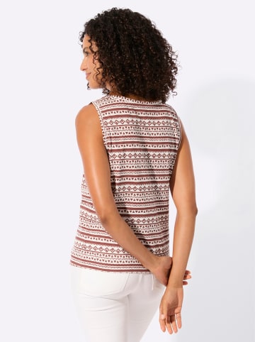 WITT WEIDEN Shirttop in rotbraun-ecru-bedruckt