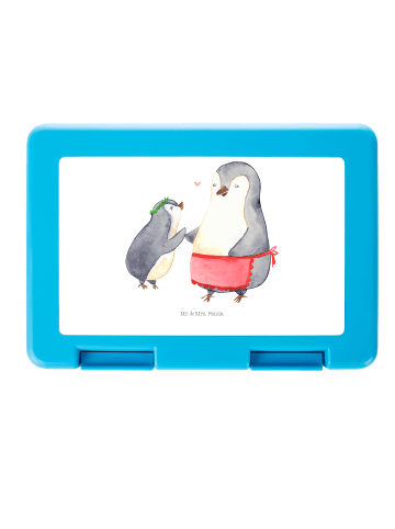 Mr. & Mrs. Panda Brotdose Pinguin mit Kind ohne Spruch in Weiß