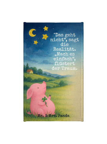 Mr. & Mrs. Panda Gästehandtücher Schwein Glück Design mit Spruch in Weiß