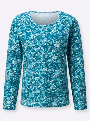 WITT WEIDEN Rundhalsshirt in aquapetrol-türkis-bedruckt