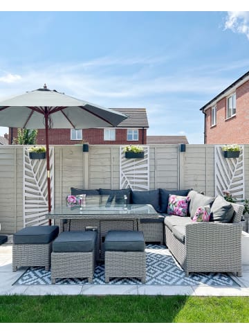 Beliani Marktschirm TOSCANA in Grau/Gold/Braun - (W) 270 x (H) 254 x (L) 270 cm