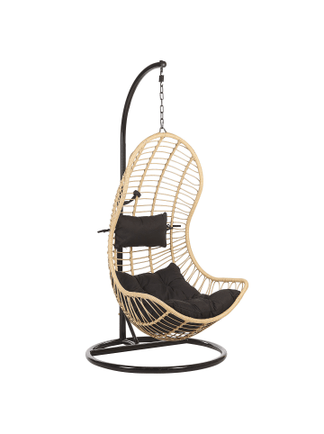 Beliani Hängesessel PINETO in Braun/Schwarz - (W) 80 x (H) 199 x (L) 97 cm