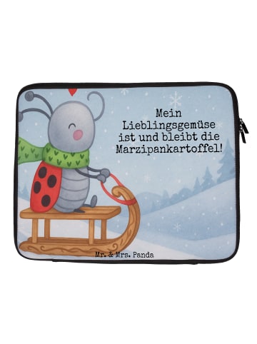 Mr. & Mrs. Panda Laptoptasche Smörle Rodeln Design mit Spruch in Weiß