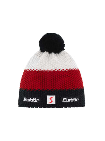 Eisbär Strickmütze Star Pompon in schwarzmeliert-ardea-white