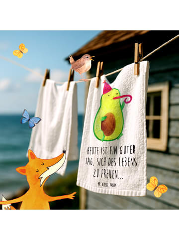 Mr. & Mrs. Panda Gästehandtücher Avocado Feier mit Spruch in Weiß