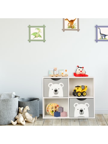 relaxdays Kinderregal "Bär" in Weiß - (B)60 x (H)48 x (T)24,5 cm
