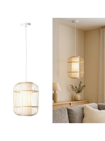 Brilliant Pendelleuchte 30cm Bones ⌀ 30 cm in natur/weiß