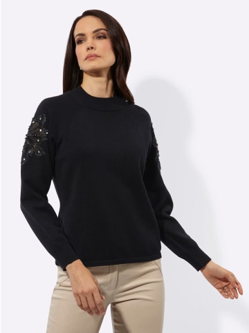 creation L Modal-Mix-Pullover in schwarz