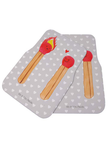 Mr. & Mrs. Panda Fußmatte Fürs Auto Streichhölzer ohne Spruch in Grau Pastell