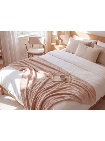 Beliani Kuscheldecke SMAHRA in Rosa - (W) 150 x (H) 2 x (L) 200 cm
