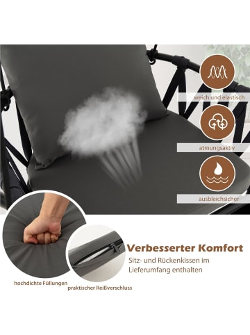 COSTWAY Hängesessel mit Gestell & Aufhängegurt bis 150kg in Grau