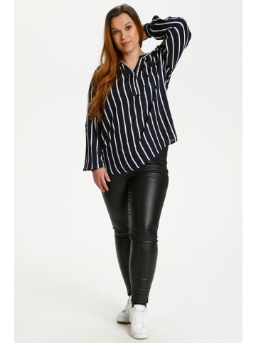 KAFFE curve Langarm-Bluse KCsida in Midnight / Chalk Stripe