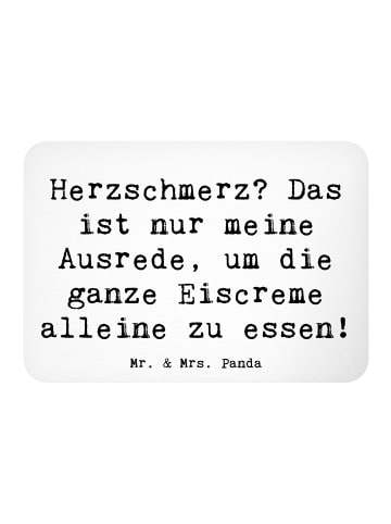 Mr. & Mrs. Panda magnet Spruch Herzschmerz Eiscreme mit Spruch in Weiß