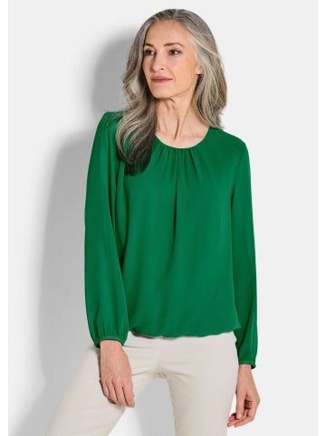 GOLDNER Jerseybluse mit Falten-Details in grün
