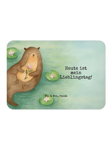 Mr. & Mrs. Panda Kühlschrank Magnet Otter Seerose Design mit Spruch in Weiß